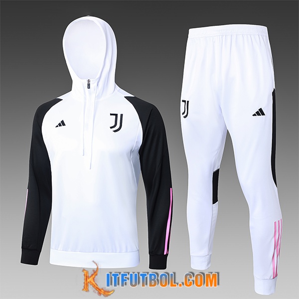 Chaqueta Con Capucha Chandal Juventus Ninos Blanco/Negro 2023/2024