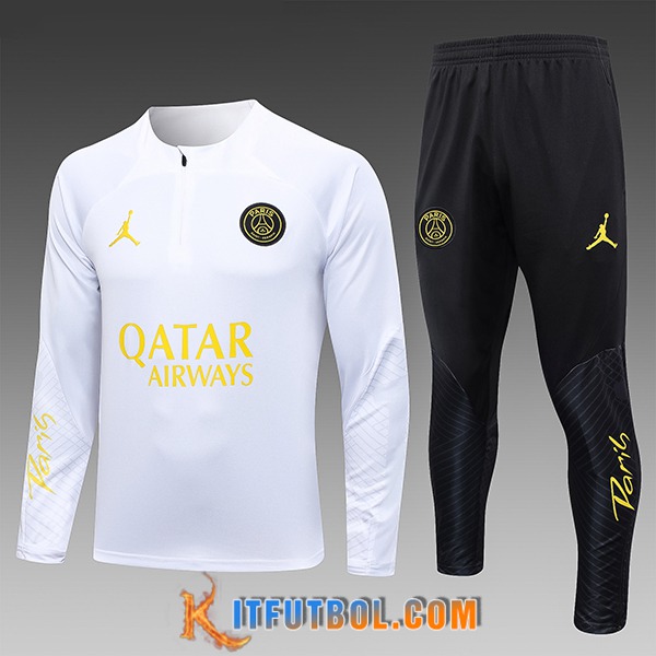 Chandal Equipos De Futbol PSG Ninos Blanco/Negro/Amarillo 2023/2024