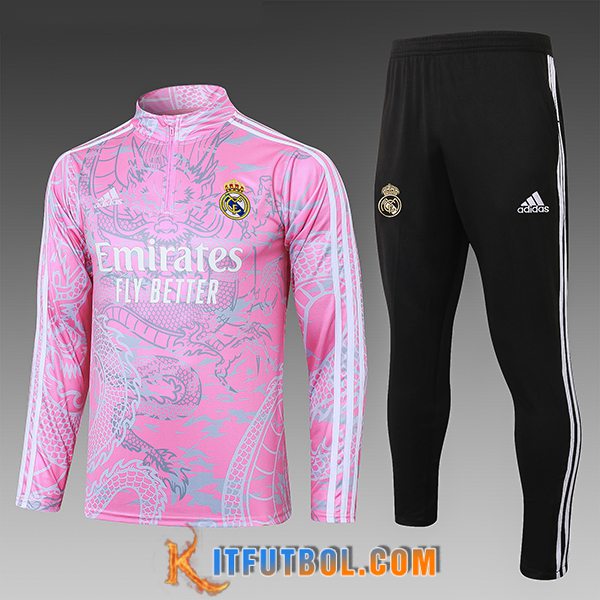 Chandal Equipos De Futbol Real Madrid Ninos Rosa/Gris/Negro 2023/2024 -02