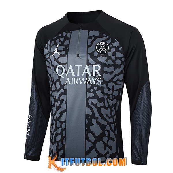 Sudadera De Entrenamiento PSG Negro/Gris 2023/2024