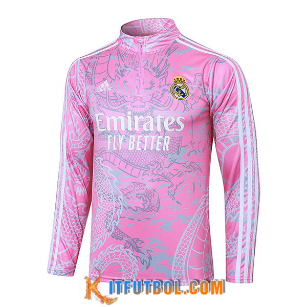 Sudadera De Entrenamiento Real Madrid Rosa/Gris 2023/2024