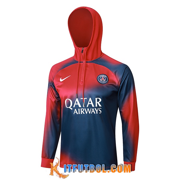 Sudadera De Entrenamiento Capucha PSG Rojo/Azul 2023/2024