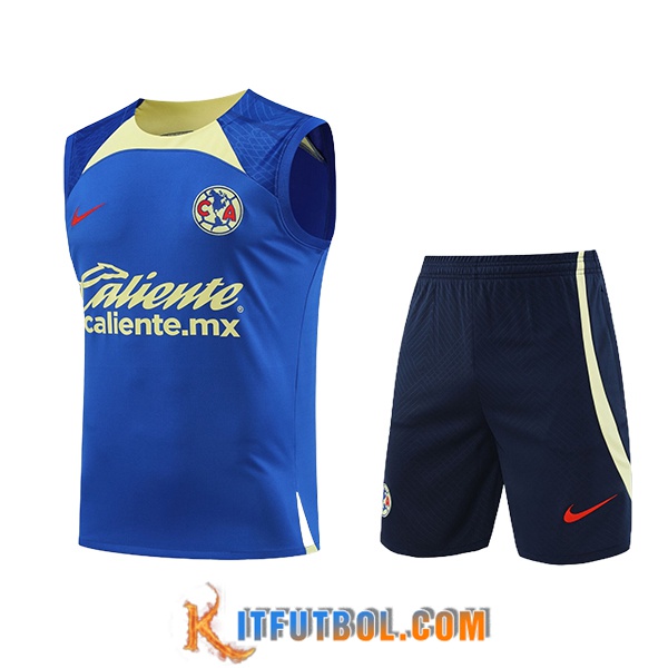 Camiseta Entrenamiento sin mangas + Cortos Club America Azul/Verde 2024/2025