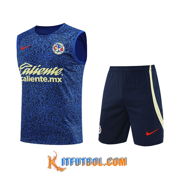 Camiseta Entrenamiento sin mangas + Cortos Club America Azul/Negro/Verde 2024/2025