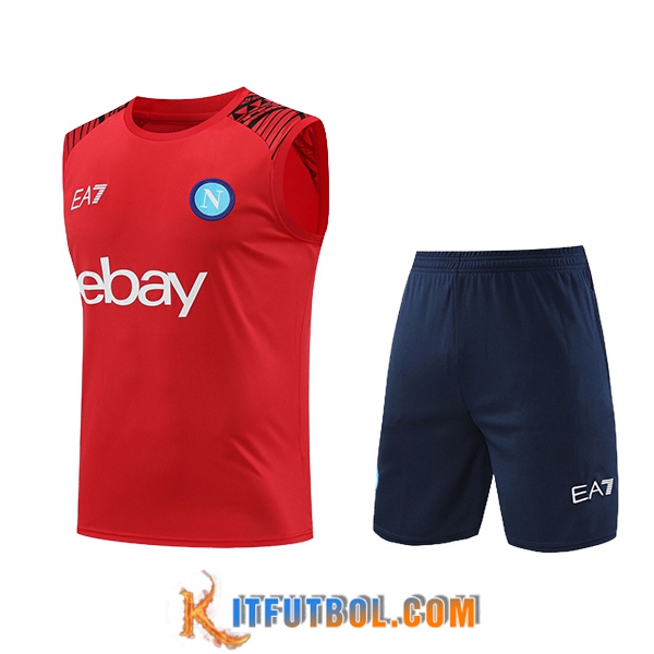 Camiseta Entrenamiento sin mangas + Cortos SSC Napoli Rojo/Azul 2024/2025