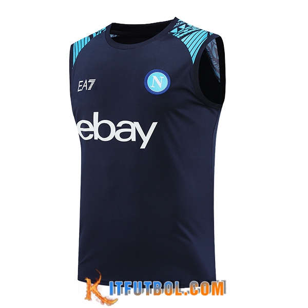 Camiseta Entrenamiento sin mangas + Cortos SSC Napoli Azul Oscuro 2024/2025