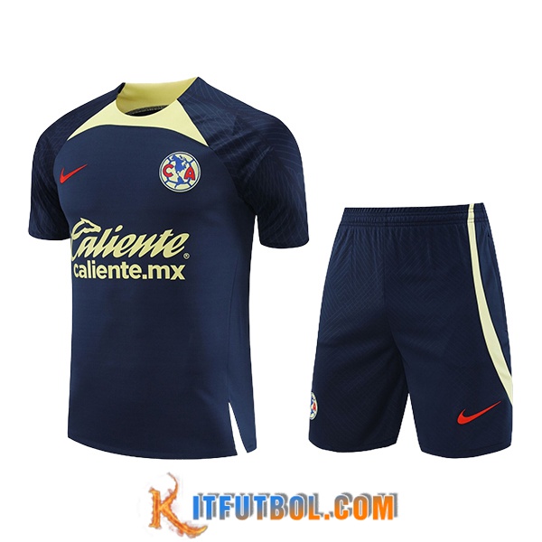 Camiseta Entrenamiento + Cortos Club America Azul Oscuro 2024/2025