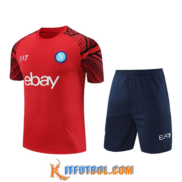 Camiseta Entrenamiento + Cortos SSC Napoli Rojo/Azul 2024/2025