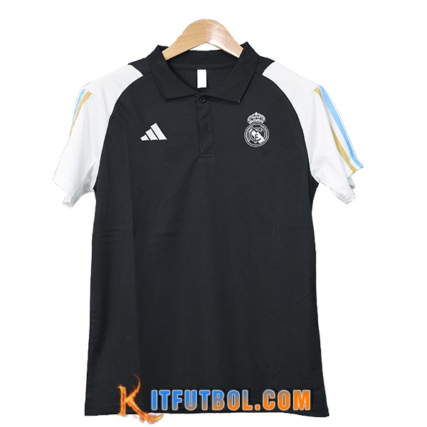 Camiseta Polo Real Madrid Negro/Blanco 2023/2024