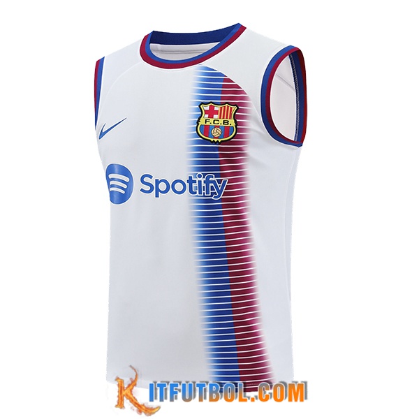 Chalecos De Futbol FC Barcelona Blanco/Azul 2024/2025