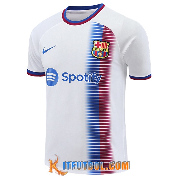 Camiseta Entrenamiento FC Barcelona Blanco/Azul 2024/2025