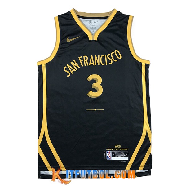 Camisetas Golden State Warriors (PAUL #3) 2023/24 Negro/Amarillo -03