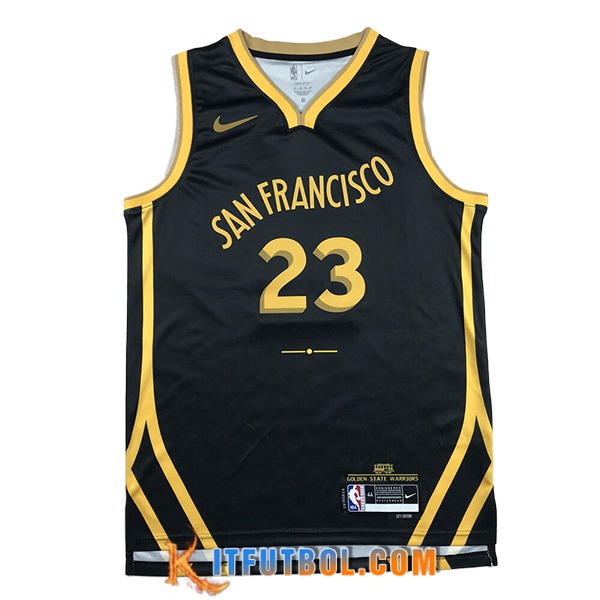 Camisetas Golden State Warriors (GREEN #23) 2023/24 Negro/Amarillo -02