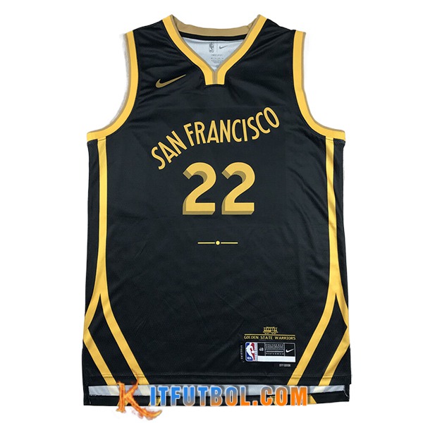 Camisetas Golden State Warriors (WIGGINS #22) 2023/24 Negro/Amarillo