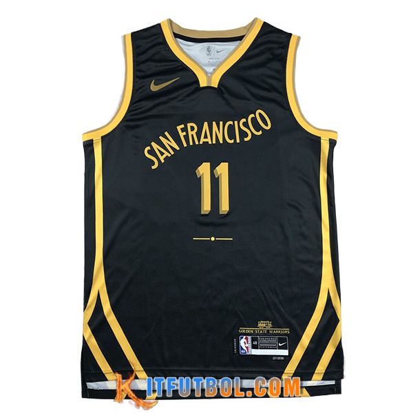 Camisetas Golden State Warriors (THOMPSON #11) 2023/24 Negro/Amarillo -02