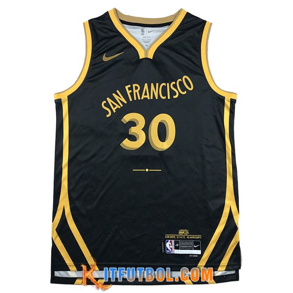 Camisetas Golden State Warriors (CURRY #30) 2023/24 Negro/Amarillo -05