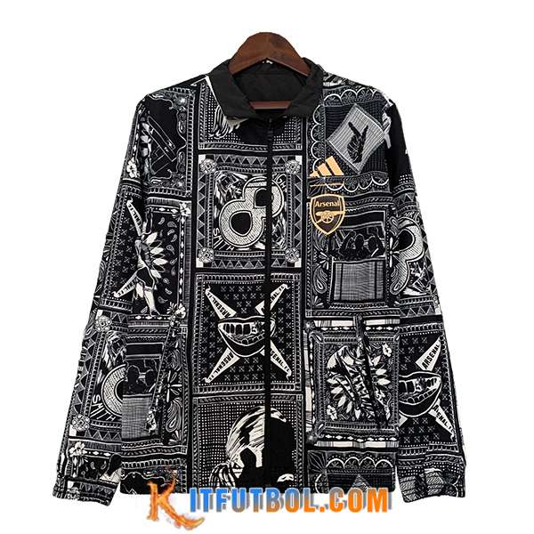 Rompevientos Arsenal Negro/Gris/Blanco 2023/2024