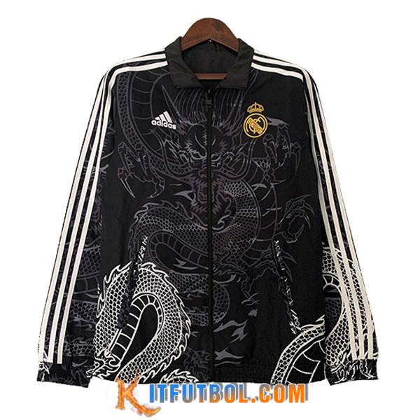 Rompevientos Real Madrid Negro/Gris/Blanco 2023/2024