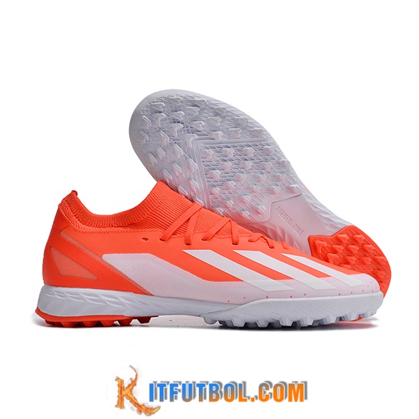 Adidas Botas De Fútbol X CRAZYFAST.3 TF BOOTS Naranja/Blanco