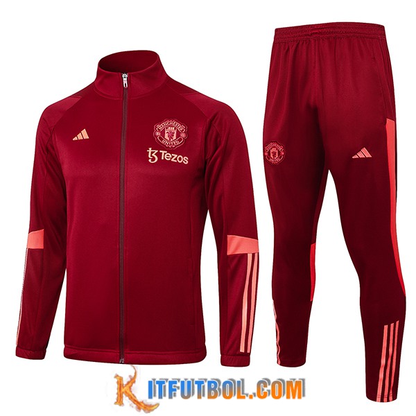 Chandal Equipos De Futbol Chaquetas Futbol Manchester United Rojo/Rosa 2023/2024