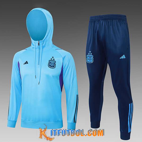 Chaqueta Con Capucha Chandal Argentina Ninos Azul 2023/2024