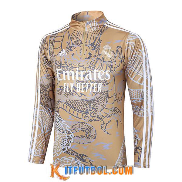 Sudadera De Entrenamiento Real Madrid Marrón/Gris/Blanco 2023/2024