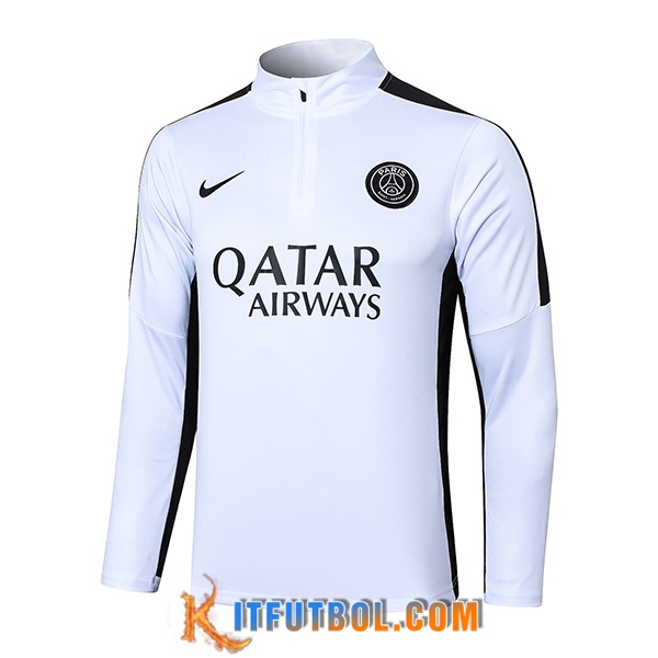 Sudadera De Entrenamiento PSG Blanco/Negro 2023/2024