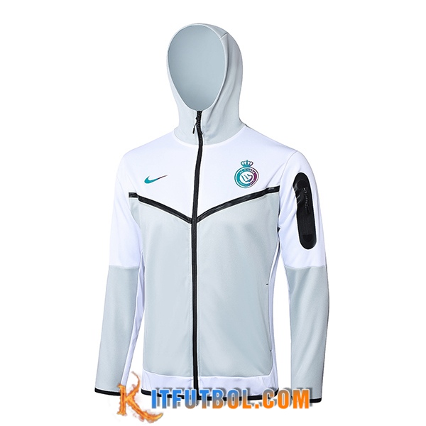 Chaqueta Con Capucha Al-Nassr Gris/Blanco/Negro 2023/2024