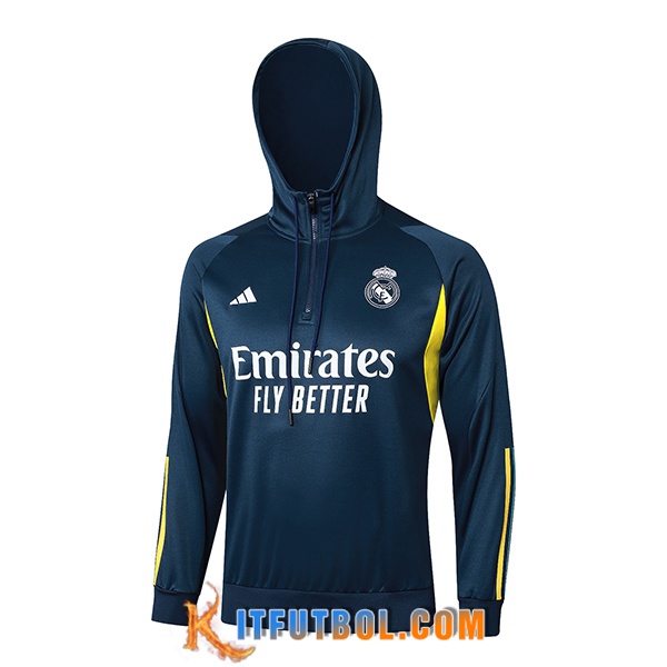 Chaqueta Con Capucha Real Madrid Azul/Amarillo 2023/2024