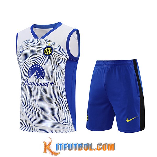 Camiseta Entrenamiento sin mangas + Cortos Inter Milan Blanco/Azul 2024/2025