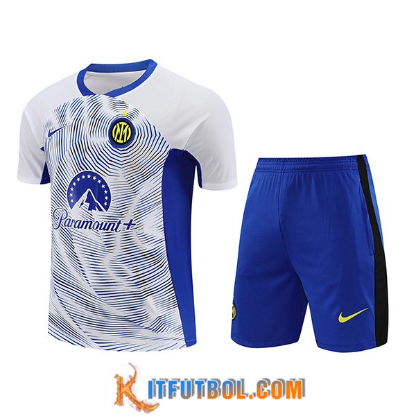 Camiseta Entrenamiento + Cortos Inter Milan Blanco/Azul 2024/2025