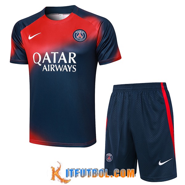 Camiseta Entrenamiento + Cortos PSG Azul/Rojo 2024/2025