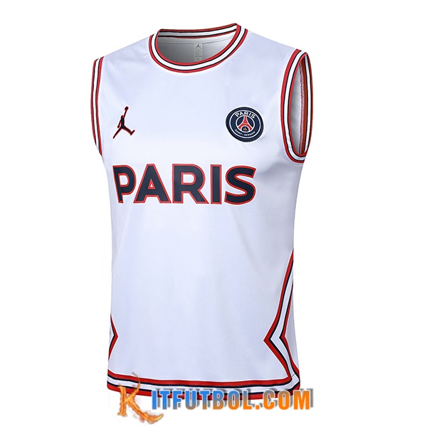 Chalecos De Futbol Jordan PSG Blanco/Rojo 2024/2025