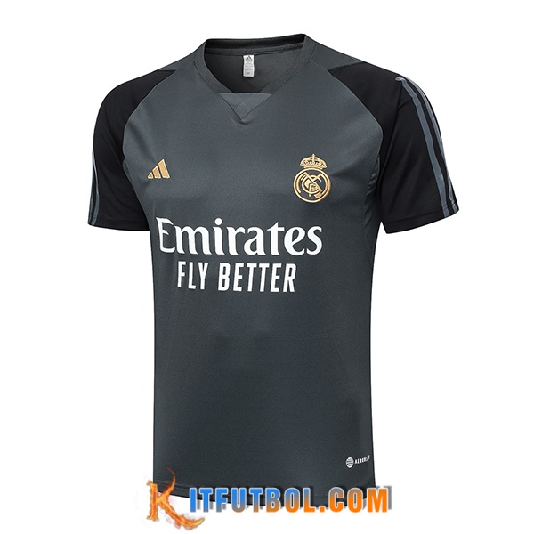 Camiseta Entrenamiento Real Madrid Gris/Negro 2024/2025