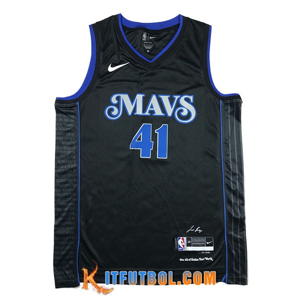 Camisetas Dallas Mavericks (NOWITZKI #41) 2024/25 Negro/Azul