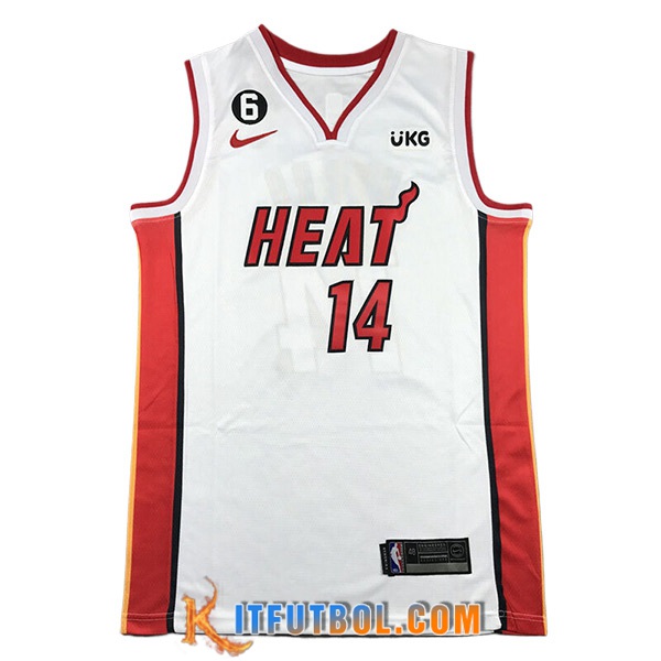 Camisetas Miami Heat (HERRO #14) 2024/25 Blanco/Rojo