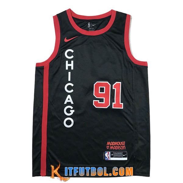 Camisetas Chicago Bulls (ROOMAN #91) 2024/25 Negro/Rojo