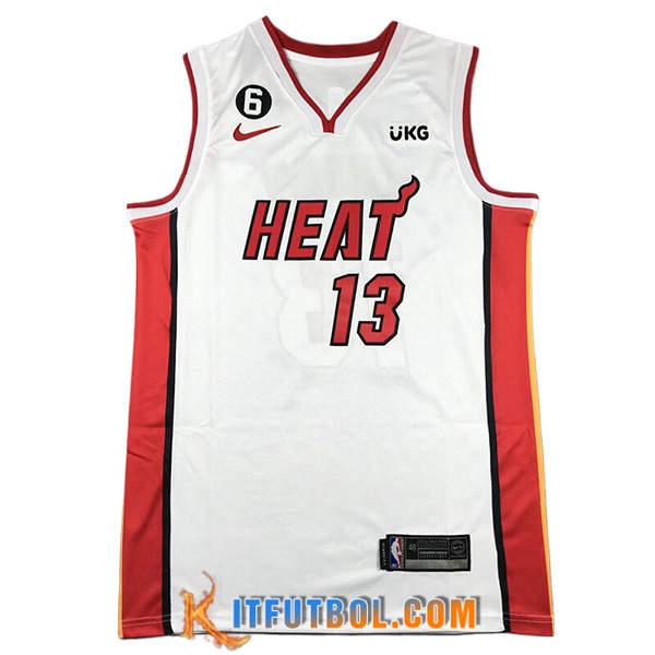 Camisetas Miami Heat (ADEBAYO #13) 2024/25 Blanco/Rojo