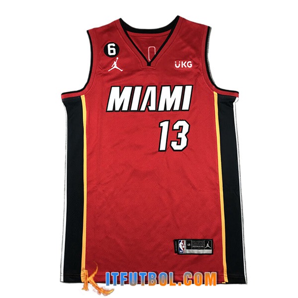 Camisetas Miami Heat (ADEBAYO #13) 2024/25 Rojo/Negro