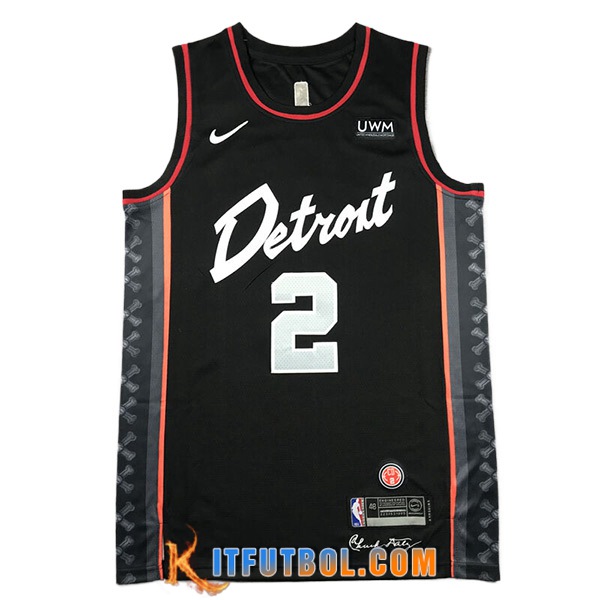 Camisetas Detroit Pistons (CUNNINGHAM #2) 2024/25 Negro/Blanco/Naranja