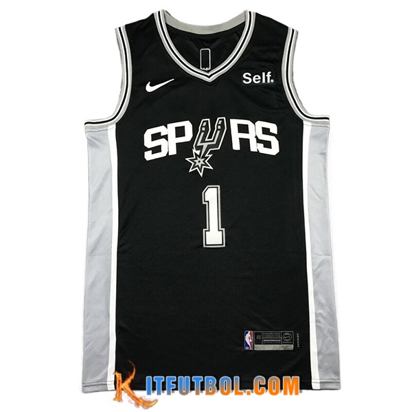 Camisetas San Antonio Spurs (WEMBANYAMA #1) 2024/25 Negro/Gris/Blanco