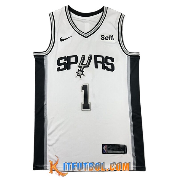 Camisetas San Antonio Spurs (WEMBANYAMA #1) 2024/25 Blanco/Negro