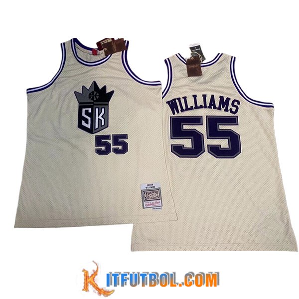 Camisetas Sacramento Kings (WILLIAMS #55) 2024/25 Blanco/Azul