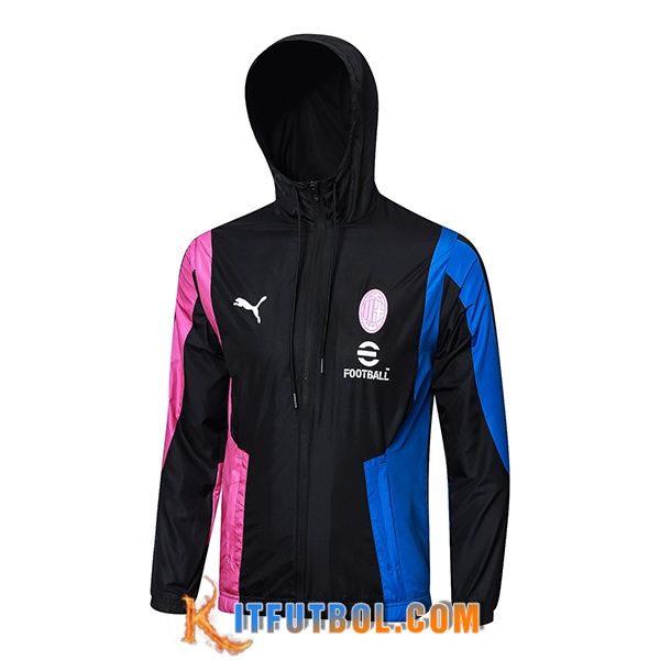 Rompevientos AC Milan Negro/Rosa/Azul 2024/2025