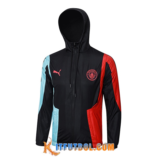 Rompevientos Manchester City Negro/Rojo/Azul 2024/2025