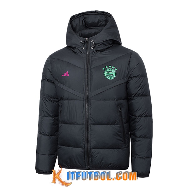 Nueva Plumas Con Capucha Bayern Munich Negro 2024/2025