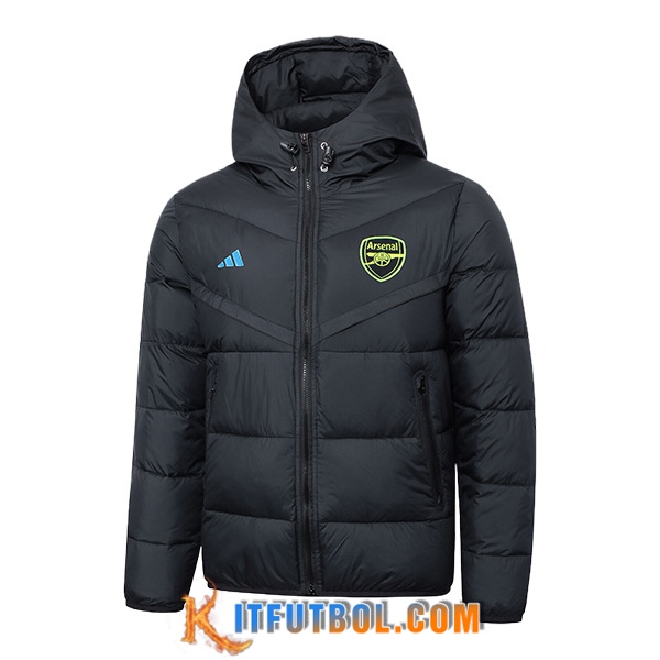 Nueva Plumas Con Capucha Arsenal Negro 2024/2025