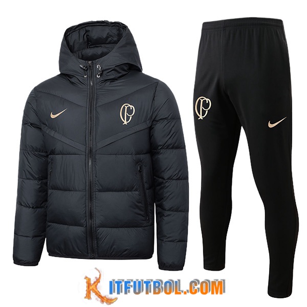 Chandal Plumas Con Capucha Corinthians Negro 2024/2025