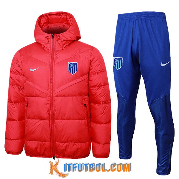 Chandal Plumas Con Capucha Atletico Madrid Rojo 2024/2025