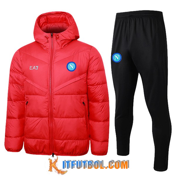 Chandal Plumas Con Capucha SSC Napoli Rojo 2024/2025